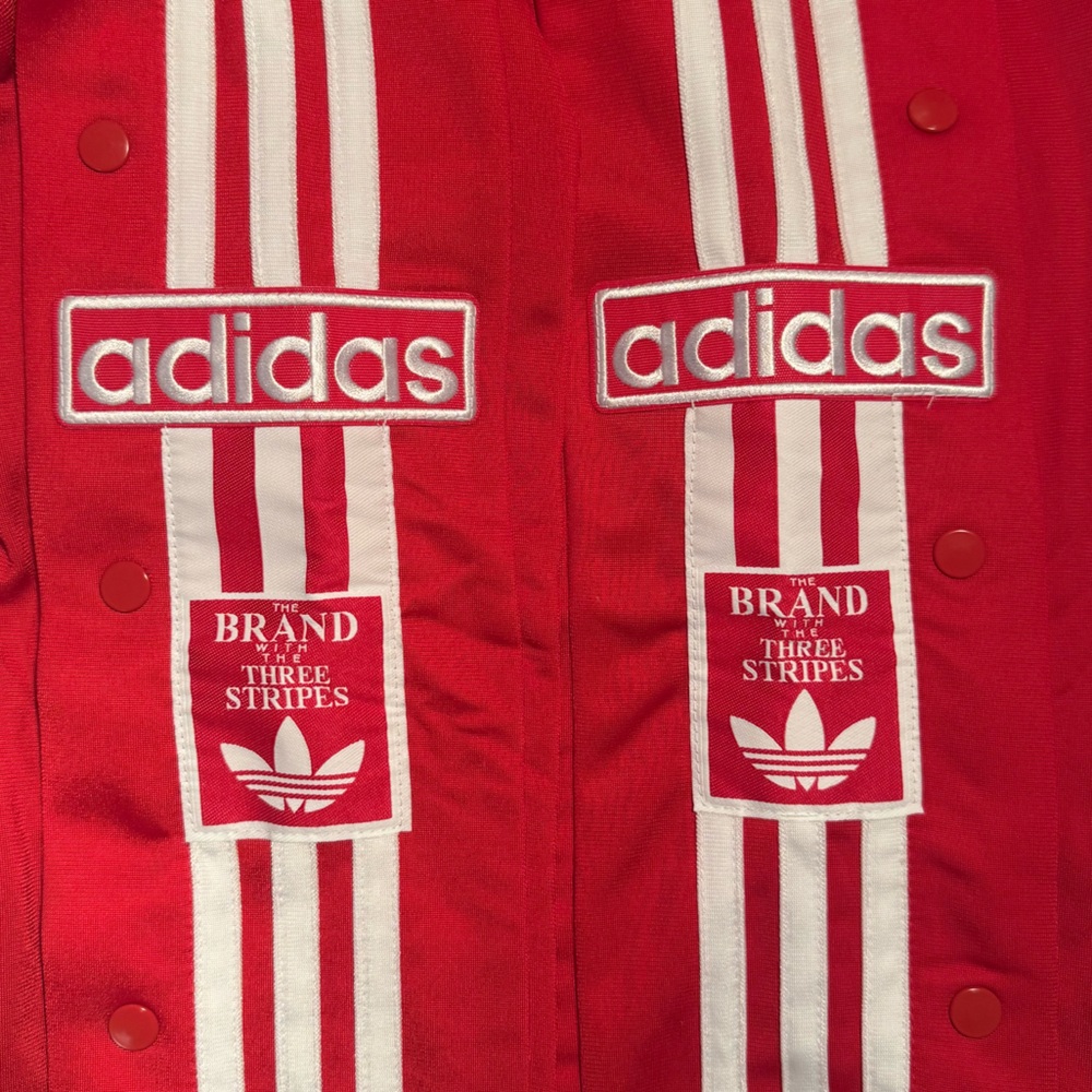 Adidas Red and White Joggers